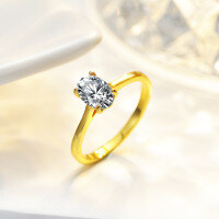 14K Gold Plated S925 Silver Moissanite Oval Women's Ring Factory Live-1 carat (empty setting) - 16 yards