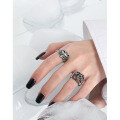 wholesale S925 Sterling Silver Korean Version INS Niche Design Vintage Textured Crinkle Texture Adjustable Ring for Women-0-2
