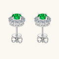 wholesale S925 Sterling Silver Vintage Hip Hop Emerald Stud Earrings for Women, High-End Design Ear Wholesale-0-1