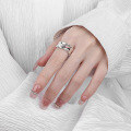 wholesale S925 Sterling Silver Minimalist Smooth Irregular Texture Open Ring Ins Light Luxury Versatile-0-2