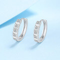 wholesale PT950 Platinum Plated 925 Sterling Silver Small Earrings with Moissanite for Women, Factory Direct Wholesale Ear Jewelry-0-0