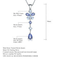wholesale Fashionable and luxurious S925 sterling silver natural topaz inlaid pendant, a unique and elegant natural gemstone necklace-Gemstone Pairing>925 Silver