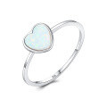 wholesale S925 Sterling Silver Geometric Heart Ring, Minimalist Design, Vintage Inspired, Versatile and Elegant Style-0-13