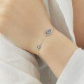 wholesale S925 Sterling Silver Cross-Border Ins Style Blue Eye Disc Blue Zircon Design Women's High-End Sense Versatile Bracelet-0-2