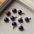 wholesale 18k gold plated 925 sterling silver with natural royal lapis lazuli, no white spots, small niche pendant bag charm-0-5