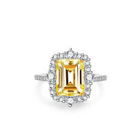 wholesale S925 Sterling Silver Pink Diamond Ring for Women, Irregular Exaggerated Luxury European and American Style Direct from Manufacturer, Non-Fading-Yellow Diamond-CBJZ028 8