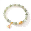 wholesale Metal material in the front, Hetian Jade Fu Character Bracelet for Women, Ins Niche Design New Style, Hetian Jade Bead Bracelet for Women, Light Luxury Vintage Hand Accessory, Minimalist-0-4