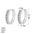 S925 Sterling Silver Full Moissanite Earrings, Women's Fashion Versatile Simple Daily Commute Elegant Ear Jewelry-0-3