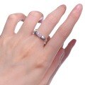 wholesale S925 silver jewelry new square 5*5mm pink diamond set minimalist daily ring for women in ins style-0-4