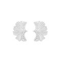 wholesale S925 Sterling Silver 641 Micro-Paved Ginkgo Leaf Earrings for Women, High-End Sense, Small and Niche, Ins Original, Light Luxury, Elegant Silver Ear Accessories-0-5