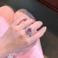 wholesale 925 Silver New Jewelry High Carbon Diamond Oval 10*10 Pink Diamond Ring Women Live Streaming Diamond Ring-0-2