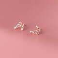 wholesale S925 Silver Korean-style Women's Minimalist Stud Earrings Small and Delicate Butterfly Hollow-out Summer Earrings G3576-0-1