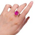 wholesale Metal material first - ZHUO ZHI FAN Jewelry new luxury Rubellite large diamond ring 10*12mm live streaming fashion ring-0-4