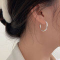 wholesale S925 sterling silver minimalist C-shaped hoop earrings for women, understated and versatile with an elegant high-end vibe-0-2