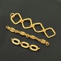wholesale S925 Sterling Silver, Ancient Method Gold-Plated O-Shaped Link with Double Ear and Double Clasp Accessories for DIY Bracelet, Cord Necklace, and Extension Chain-0-2