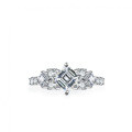925 Sterling Silver Princess Cut Four-Prong Moissanite Ring for Women-0-1