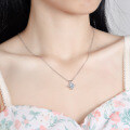 Sterling Silver Pendant with 2-Carat Moissanite and Square Frame-0-3