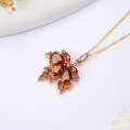 wholesale 18K Rose Gold Maple Leaf Pendant European and American Fashion Direct Factory Sales Cross-Border Hot Style Available for Dropshipping-0-2