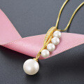 wholesale S925 Sterling Silver Pearl Pendant Necklace for Women, Korean Style Simple and Fashionable Unique Niche Design Collarbone Chain Christmas Gift-0-2
