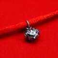 wholesale S925 Sterling Silver DIY Ruyi Small Lock Charm Accessory, As You Wish Oil Pressed Light Craft Red String Threaded Pendant-0-3