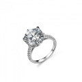 S925 Sterling Silver 6-Claw 5ct Moissanite Solitaire Ring-0-3