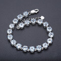wholesale S925 Sterling Silver Natural Topaz Bracelet for Women,DIY Princess Best Friend Colored Crystal Bracelet-0-1