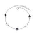 wholesale S925 Sterling Silver Korean-style Elegant Lady Mother-of-Pearl Inlaid Four-Leaf Clover Creative Minimalist Versatile Bracelet for Women-0-4