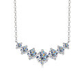 wholesale S925 Sterling Silver Hot-selling New Moissanite Necklace for Women, Seven Princess Pendant Collarbone Chain, Factory Wholesale-0-4