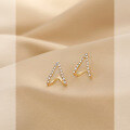 wholesale Sterling Silver S925 Small Triangle Geometric Earrings New Arrival Minimalist V-Shape Stud Earrings-0-2