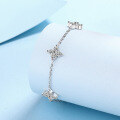 wholesale PT950 Gold Plated 925 Sterling Silver Moissanite Four-Leaf Clover Bracelet for Women, Gift for Girlfriend, Direct Factory Wholesale-0-1