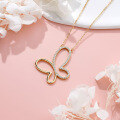 wholesale 925 Sterling Silver Hollow-Out Micro-Inlaid Butterfly Pendant Necklace for Women, Fashionable and Luxurious with an Advanced and Unique Sense-0-0