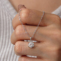 S925 Sterling Silver 1-Carat Moissanite Classic Six-Prong Pendant Necklace Wholesale-0-4