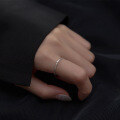 wholesale 925 Silver Japanese Minimalist Single-Circle Diamond Inlay Petite Ring for Girls in a Subtle Style J8145-0-3