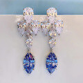 wholesale S925 Silver New Exquisite Inlaid 8*16 Marquise Earrings European Minimalist Design Earrings-0-3