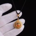 wholesale Metal Antique Gold Plated Sand Enamel Zhajilamu Pendant Necklace Sweater Chain Pendant DIY Accessory Collarbone Chain-0-0