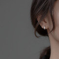 wholesale S925 Sterling Silver Minimalist Faceted Polished Ear Clasps Korean Commuter Style Elegant Earrings M00627-0-2