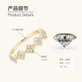 S925 Silver Seven-Flower Semi-Ring with Moissanite-0-7