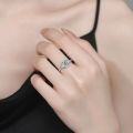 S925 Sterling Silver Geometric Moissanite Ellipse Couple Rings Wholesale-0-2