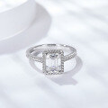 wholesale 18k gold plated S925 silver 6*8mm emerald cut moissanite ring for women-0-1