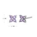 wholesale 925 Sterling Silver Zircon Flower Star Stud Earrings for women-0-17