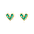 wholesale S925 Sterling Silver Women's Heart Earrings With Colorful Zircon,。-0-4