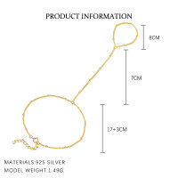 wholesale S925 Sterling Silver Geometric Broken Silver Bracelet For Women,, Versatile And Trendy-L884-Gold 925 Silver