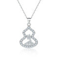 wholesale S925 Sterling Silver High-End Sense Chain Personality Gourd Pendant Full Drill Zircon New Chinese Style Necklace Sterling Silver Wholesale-0-0