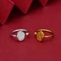 wholesale S925 Sterling Silver New Chinese Tibetan Style Goddess of Wealth Zhajilamu Adjustable Ring for Women, Minimalist Band, Vintage National Style-0-0