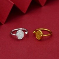 wholesale S925 Sterling Silver New Chinese Tibetan Style Goddess of Wealth Zhajilamu Adjustable Ring for Women, Minimalist Band, Vintage National Style-Gold-plated one (2000076) > opening adjustable