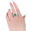 wholesale S925 silver ring, jewelry live stream new style 7*7 emerald simulated diamond ring, hot-selling for foreign trade-0-4