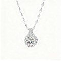 S925 Sterling Silver Moissanite Sunflower Necklace, Viral Factory Wholesale-0-3