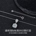 S925 Silver Moissanite Square Pendant Necklace, Light Luxury Choker-0-0