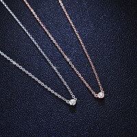 925 Silver Pendant with 1ct Moissanite Women's Fashion Geometric Bubble Necklace-Rose gold (set with 10-point moissanite)  925 silver