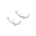 wholesale S925 Sterling Silver Korean Version Ins Original Niche Design Irregular Surface Gold and Silver Foil Textured Earrings for Women-0-5